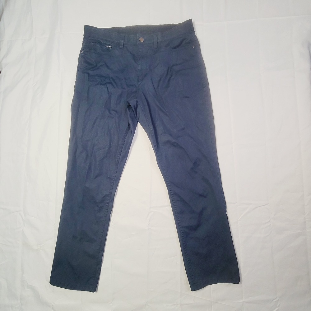 English Laundry Men's Straight Leg Pants 34x30 Navy Blue Casual Trousers B4